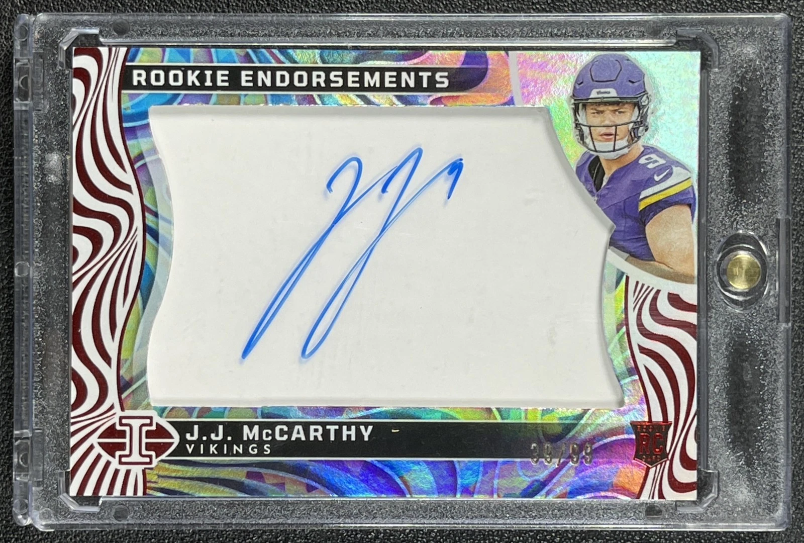 JJ McCarthy Panini Illusions Rookie Endorsements Autographs #REJJM Red