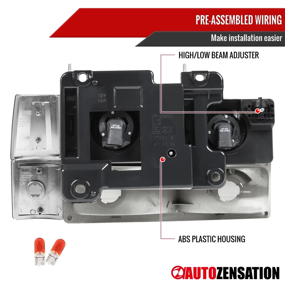 Fit 1994-1998 GMC C10 Pickup Sierra Yukon Suburban Headlights+Corner+Bumper Lamp Foto 4 de 4