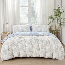 King Size Botanical Leaves Pattern Duvet Cover 3pcs King 104"x90" Urania