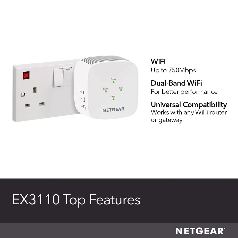 NETGEAR WiFi Extender Booster EX3110 | Dual Band Wifi Extender | Internet - Image 2 of 4