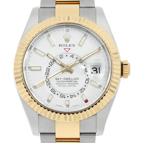 ROLEX SKY-DWELLER 326933 white 3 row oyster bracelet Random Nu...