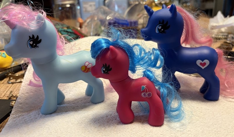 Lot Of Three Glitter Pony Toys
