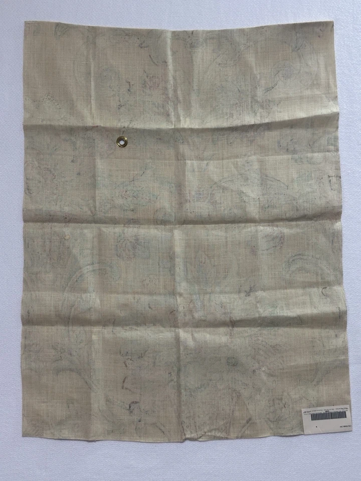 Lee Jofa Linen Nectar & Sage Floral Fabric Sample Harewood Handblock England - Image 2 of 3