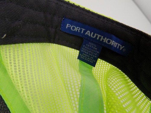 Snapback mesh-back hat, NEIS, grey / hi-vis green, Port Authority - Picture 8 of 9