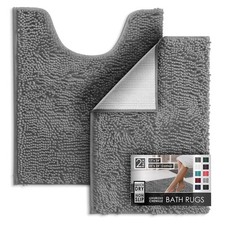Hearth Harbor Bathroom Rugs, Chenille Bath 17 x 24 20 x 24, Frost Grey