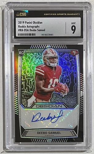 DEEBO SAMUEL Signed 2019 Panini Obsidian Rookie Autographs /150 CGC 9 AUTO 10