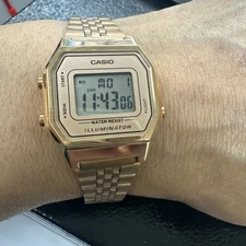 Casio Ladies LA680WRG-4 Rosegold Stainless Steel Band Watch