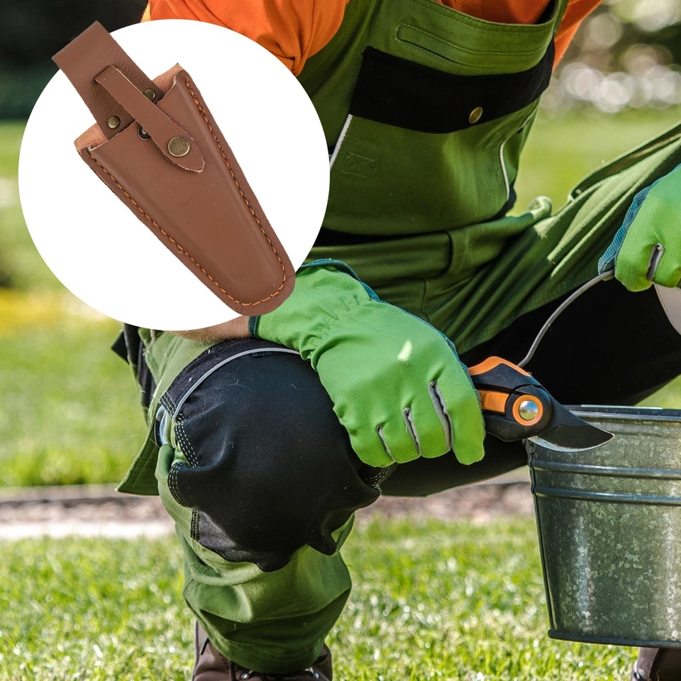 Pruning Scissor Tool Kit Bag Leather Material Scissors Storage Bag Pocuh - Image 2 of 4