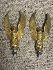 Metal Eagles Trophy Parts Crafts Repurpose Vintage Look Hood Ornament Lot 2x Metal Eagles Trophy Parts Crafts Repurpose Vintage Look Hood Ornament Lot 2x