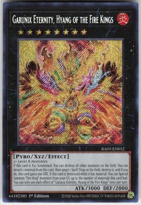 Garunix Eternity, Hyang of the Fire Kings SR RA05-EN052 Rarity Col 5 Yu-Gi-Oh NM