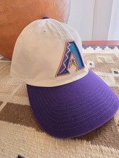 Arizona Diamondbacks '47 Brand White Purple A Logo Adjustable Hat Cap NEW