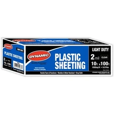 Dynamic 00090 10' x 100' 2mil Clear Plastic Sheeting