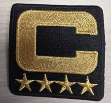 Philadelphia Eagles 2025 Black Jersey CAPTAIN C 4 Star Gold Patch Iron On