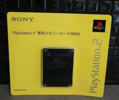 Playstation 2 Schwarz Memory Card Sealed 8MB Original Sammlerstück