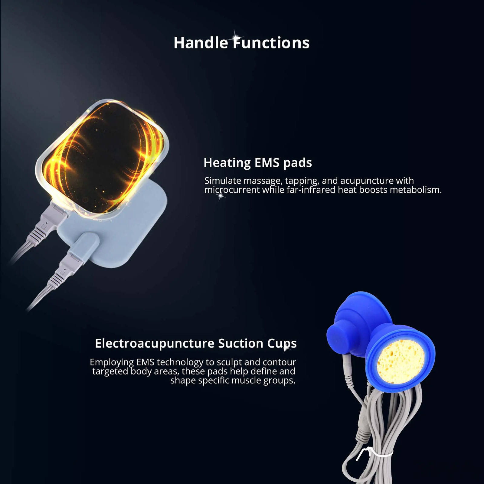 2 in 1 Electrode Microcurrent Muscle Stimulator Machine BIO Acupuncture Massager