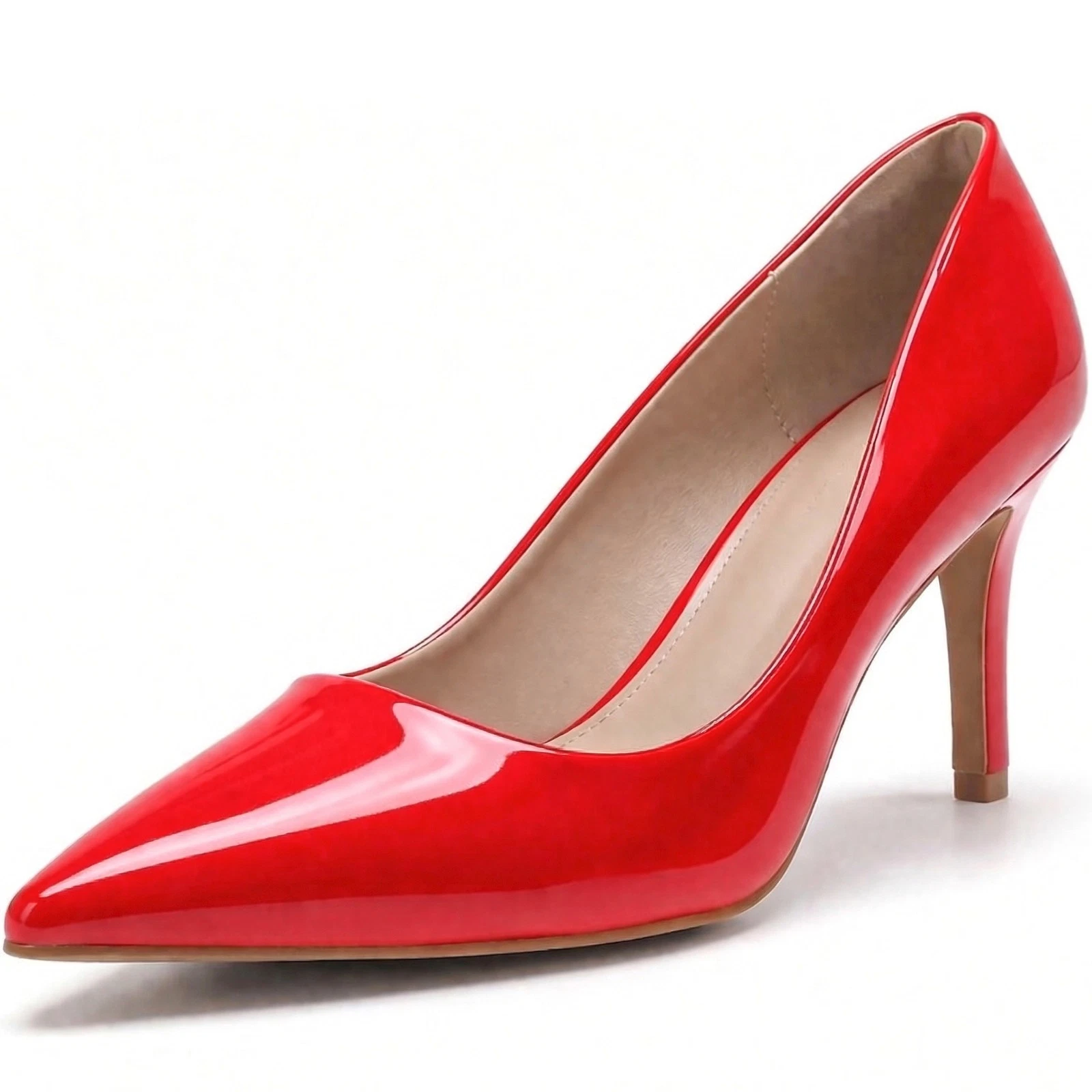 Women’s Low Heel Court Shoes Elegant Pointed Toe Mid Heel Pumps for Office Work