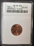 Error- 1985 D -Lincoln Improperly Plated ANACS MS 66 Red Small Holder