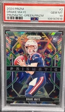 2024 Prizm Drake Maye Prizmatic Green PSA 10 Rookie CHASE PACK 