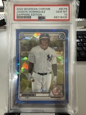 2020 Bowman Chrome Sapphire #BCP8 Jasson Dominguez RC Rookie Gem Mint PSA 10