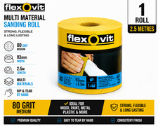 Flexovit Sanding Roll 93mm x 2.5M 80 Grit Abrasive Multi Material 1 x Roll