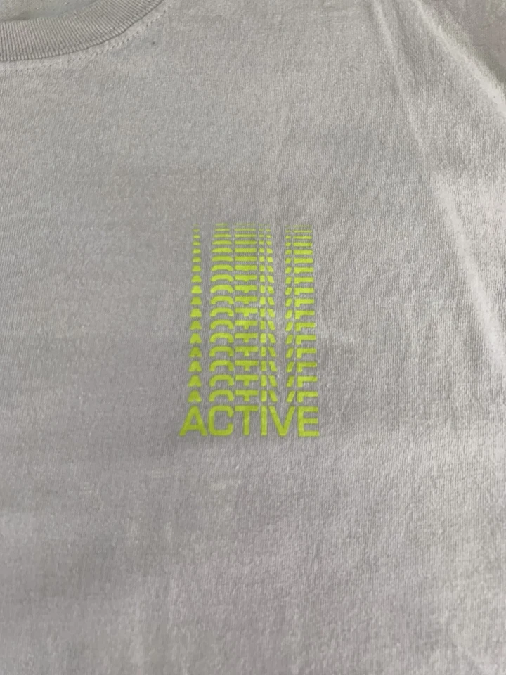 Активная рубашка мужской большой скейтборд коньков футболка неоновый желтый бежевый графический - Изображение 4 из 4