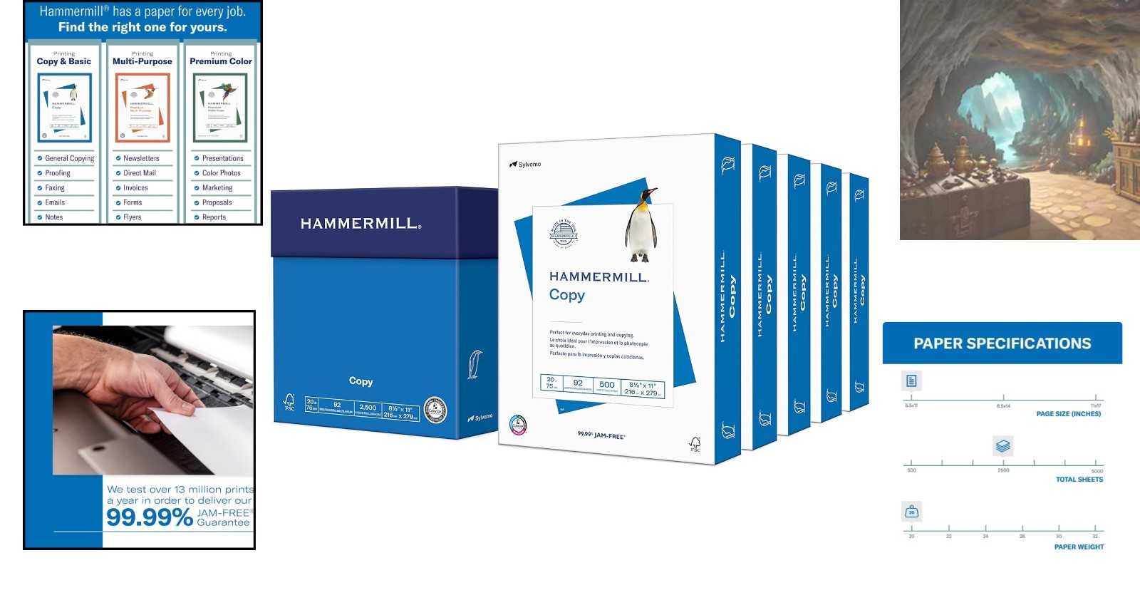 ColorLok Technology Copy Paper - 20 lb, 8.5 x 11, 2500 Sheets - Smooth Finish