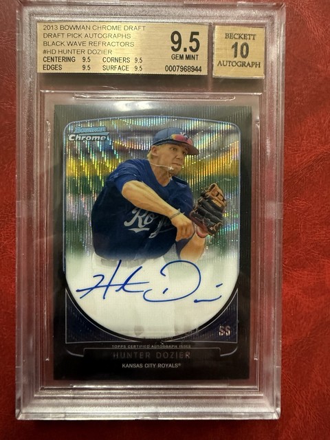 2013 Bowman Chrome Draft Picks Hunter Dozier Block Wave Auto /50