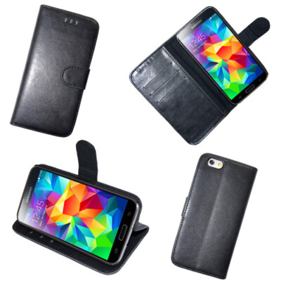 Premium Kunstleder Bookstyle Tasche Case Hülle für iPhone Samsung Huawei HTC