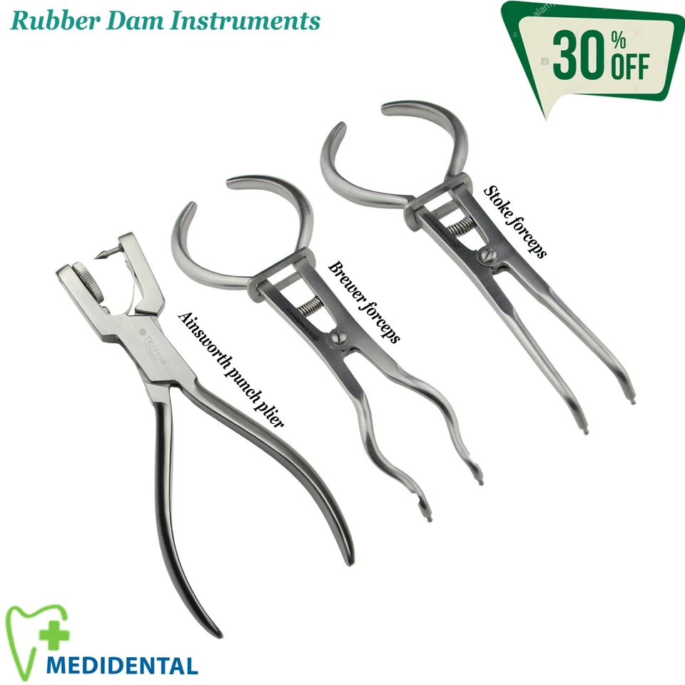 TK PLUS Rubber dam Instrument Brewer Forceps Ainsworth Punch Plier Clamp Stoke Dental CE