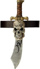 Pirate Sword & Skull Sheath Toy Fancy Dress Up Halloween Child Costume Accessory