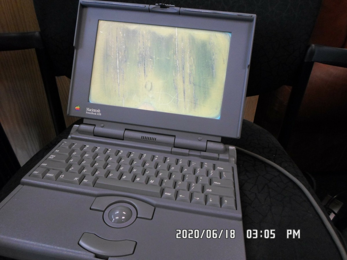 Vintage Apple PowerBook 145B Laptop Powers On BUT Screen IS BROKEN