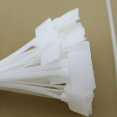 Nylon Self-Locking Label Ties Network Cable Marker Cord Wire Strap Zip Loop