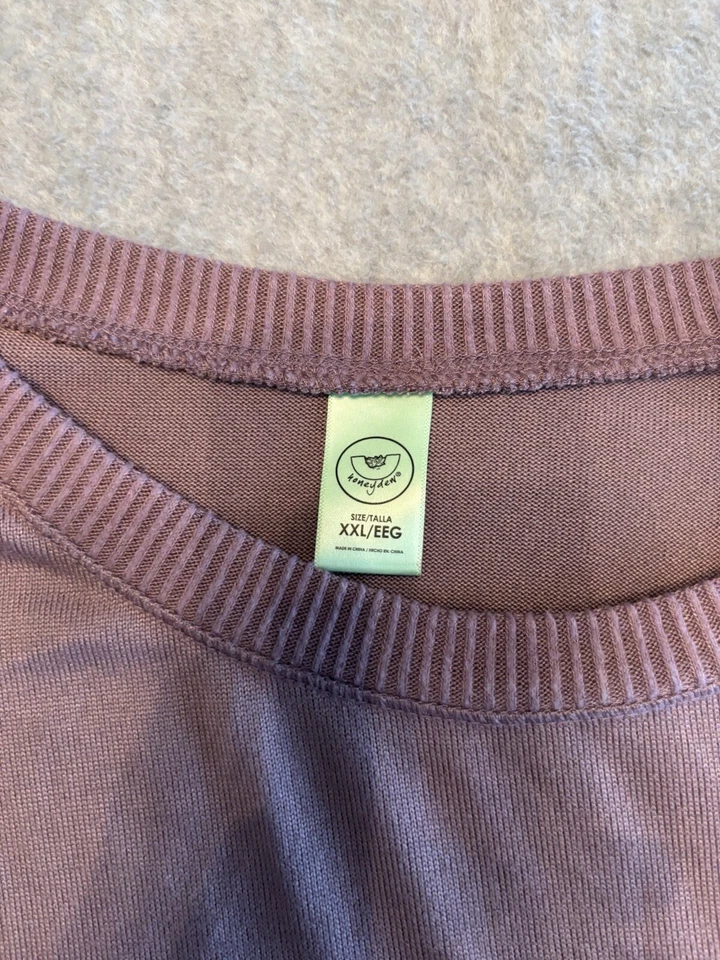 Conjunto de 2 piezas de pijama polar morado Hondeydew Loungewear para mujer 2XL XXL sin cordón Foto 3 de 4