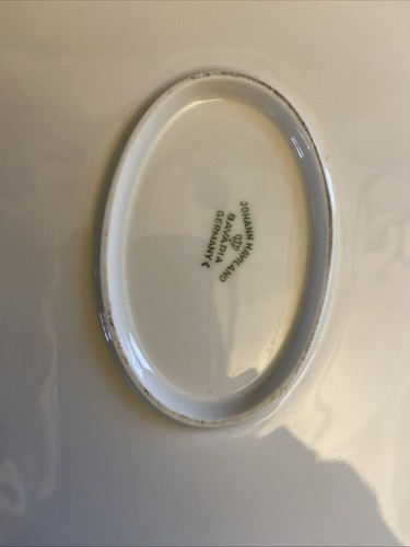 Johann Haviland Blue Garland 14.75" oval platter, Bavarian, platinum rim - 第 4/4 張圖片