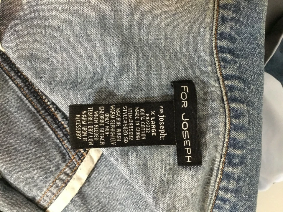 Chaqueta Blazer Para Mujer Para Joseph Dos Botones Frontales Azul Algodón Talla XL Foto 4 de 4