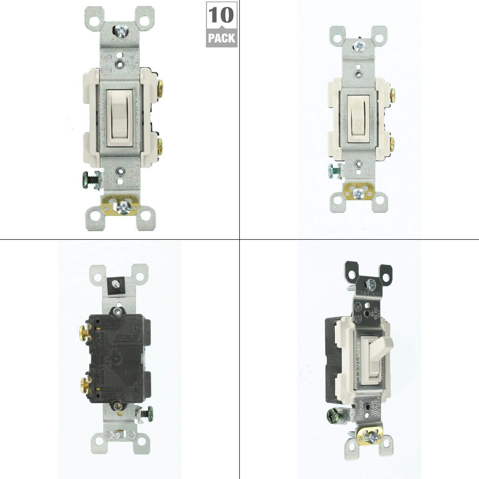 15 Amp Preferred Switch, White (10pack) Leviton Switch Switches San