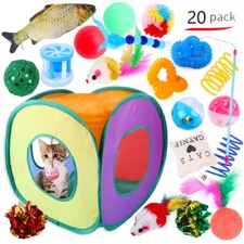 Cat Interactive Toys 20PCS Cat Toy Set Indoor Cat Interactive Toy Set Mouse Toys