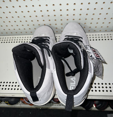 FILA MB Mens Suede Basketball Shoes Size 10 Gray Black White 