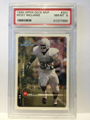 1999 Upper Deck MVP #201 Ricky Williams RC Rookie Card PSA 8 SAINTS New ...
