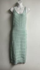 Pink Lily Midi Dress Cable Knitted Beach Summer Spring 100%Cotton Mint Small