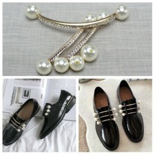 1 Pair Pearl Shoe Buckles Women Vintage Pointed Boots Charms Shoes Clips Decor