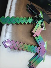 2 Disguise Minecraft Pickaxes Shiny Raibow Set of 2 Green Purple 