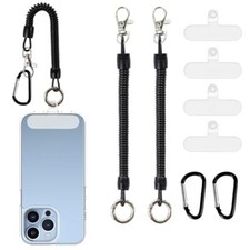 Phone Lanyard Tether with Patch, for Skiing Hiking Cycling Climbing Black 2