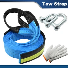 16'  8 Tons Heavy Duty Winch Tow Strap Towing Rope Road Recovery Emergency Tool