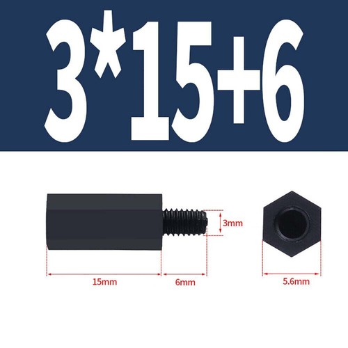 Plastic Hex Hexagonal Pillar M2-M5 Male-Female PCB Nylon Standoff Spacer Column - Picture 36 of 62