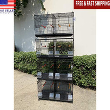 4 Stackable Breeding Bird Cage Lot for Small Birds Canary Finch Outdoor Black