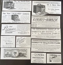 Antique c1890s Camera Photography Print Ad Lot Premier,Wizard,Rattler,Montauk