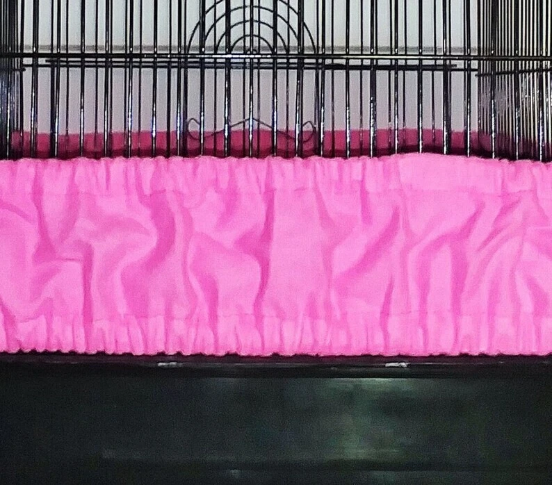 MEDIUM/LARGE Bird CAGE Seed Catcher MINI-Skirt 100% Cotton Flannel PINK