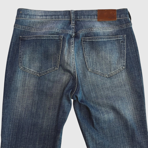 Madewell Jeans Donna 28 Blu Denim Slim Boyjean Anticato Patchwork Boho - Foto 9 di 17
