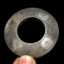 China jade carving four star grain pattern pendant amulet